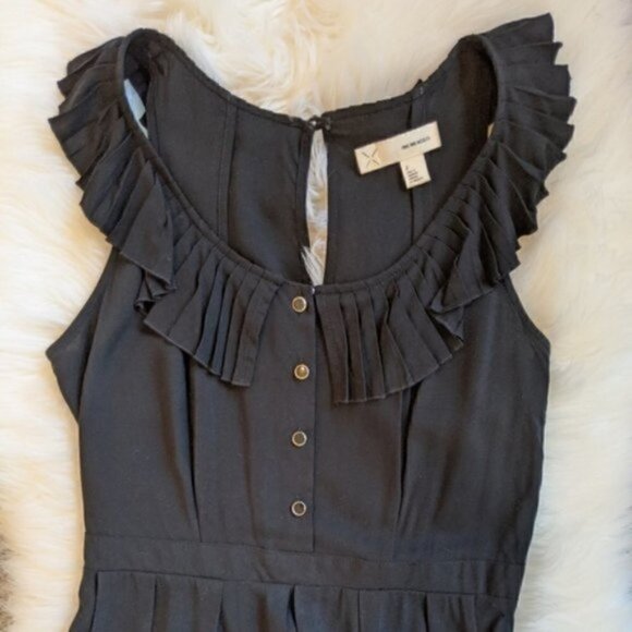 ✨4 for $20✨ Pins and Needles Ruffle Neck Sheath Dress Black 2 Preppy Casual - Picture 3 of 4